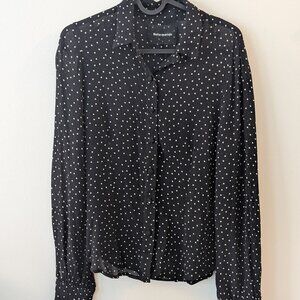 Reformation black polka dot shirt